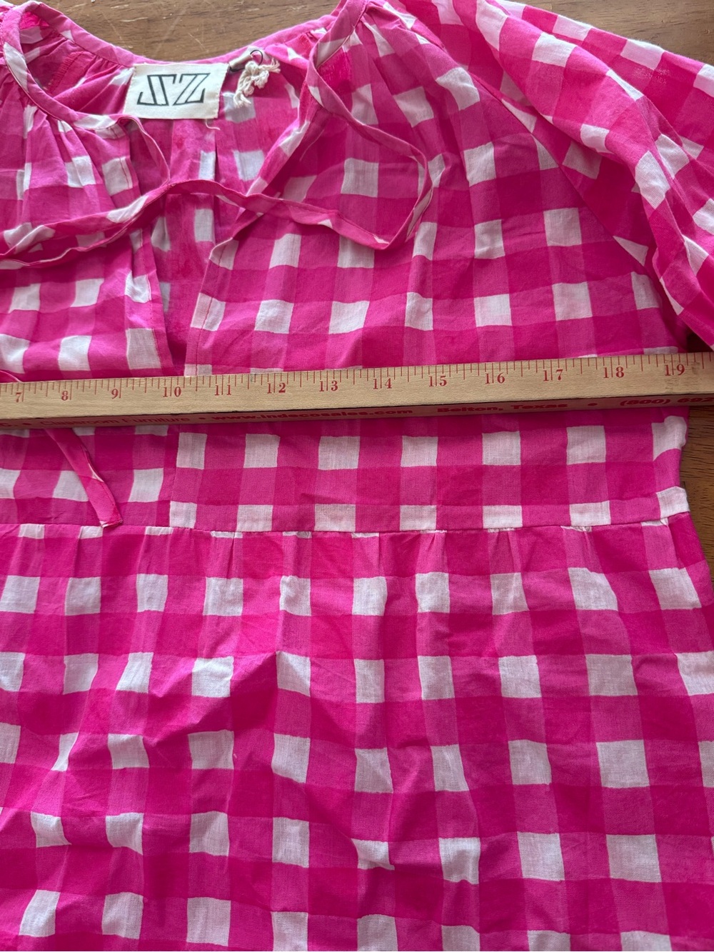 SZ Blockprints Priya Hot Pink Hingham Mini Dress Size Medium - Picture 8 of 8